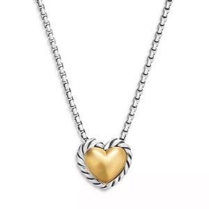 David Yurman Silver and Gold Heart Necklace